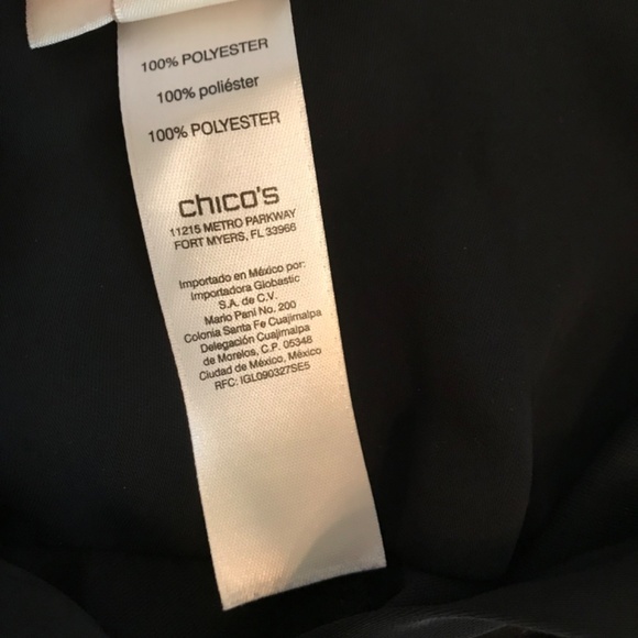 CHICO’S Button Down Tunic Short Split Sleeve Blouse Black Women’s Size XL 1X - Picture 8 of 16